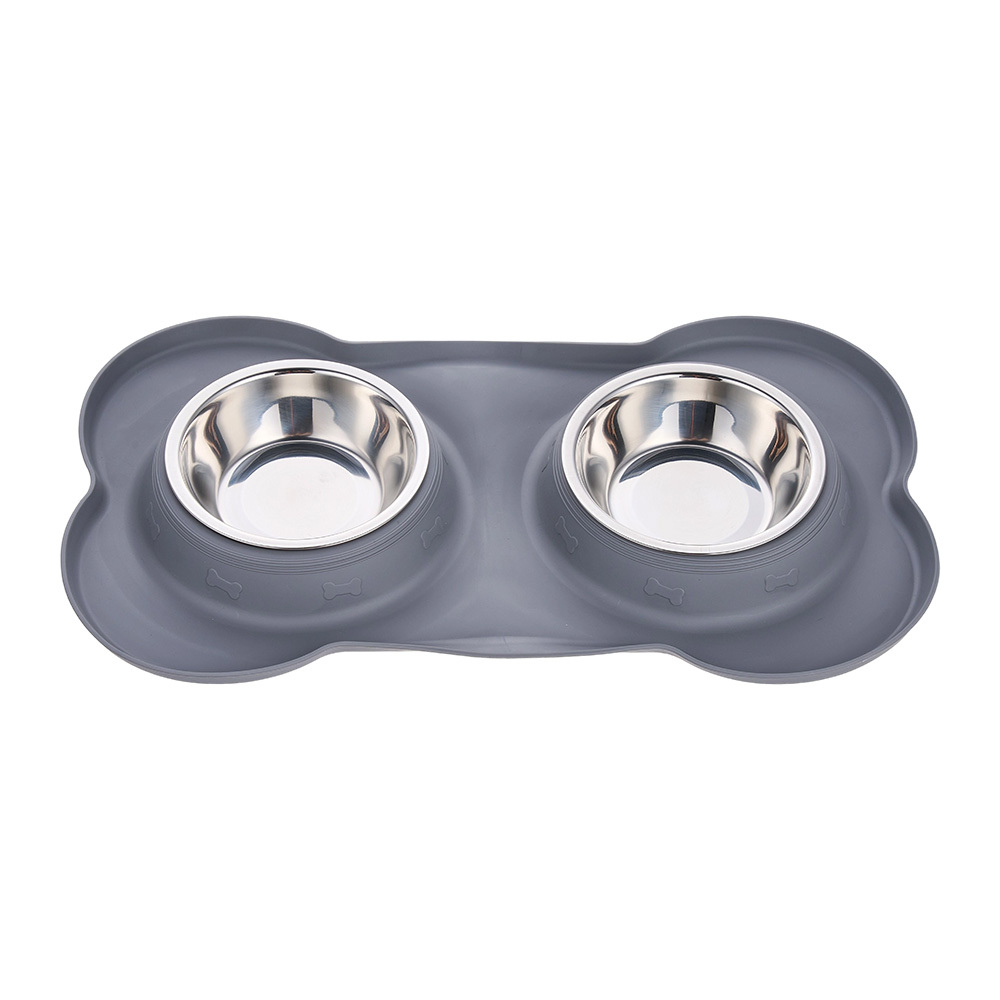 Dog Bowls, Puppy Bowl with Mat Tray Double feeding Bowls, Non Slip Dog Bowls for Small Dogs Puppies Kittens Cats Food Water Feeding 34.5*21*3.5cm