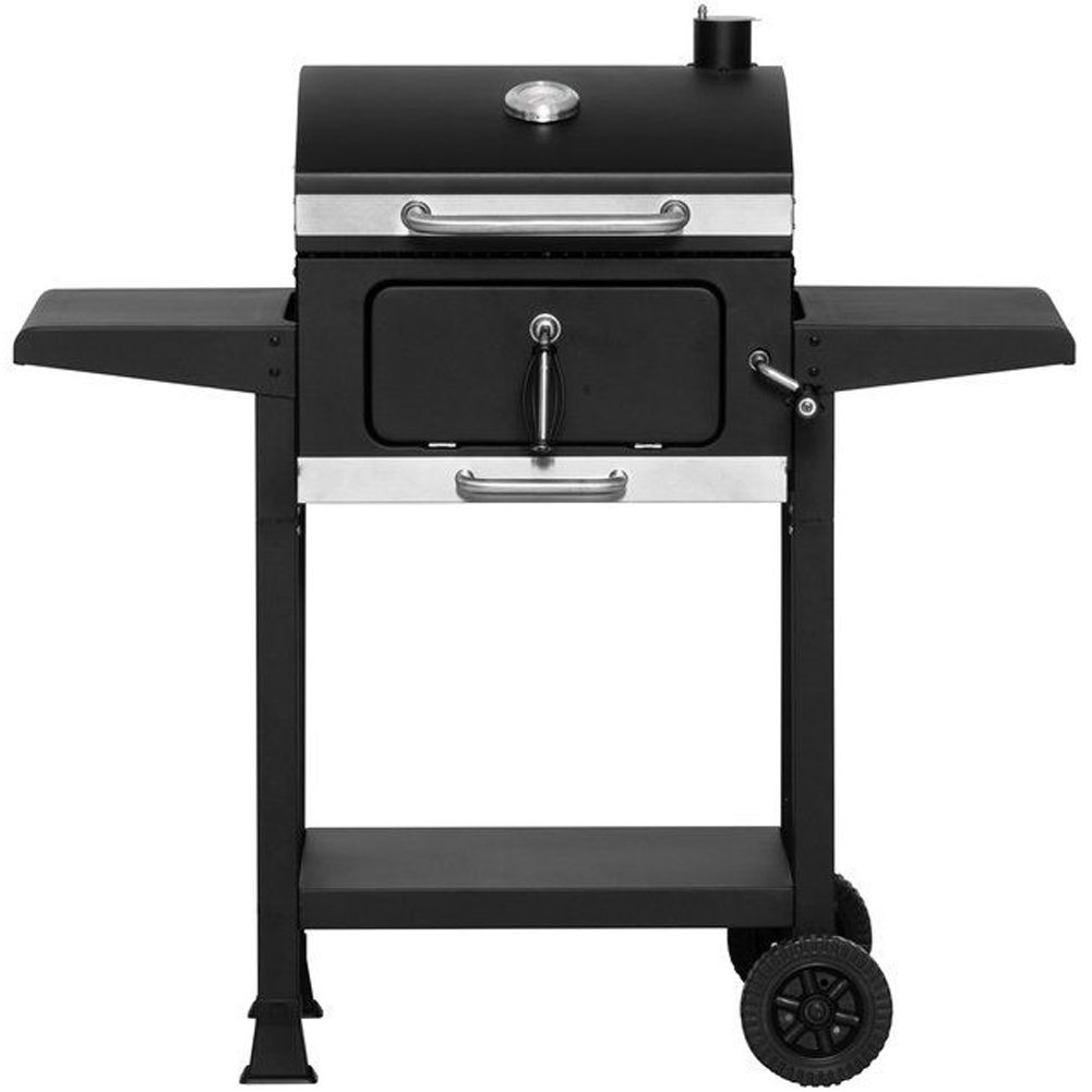 Image of Charcoal Bbq For The Garden With Double Shelf Grill Knob And Wheels