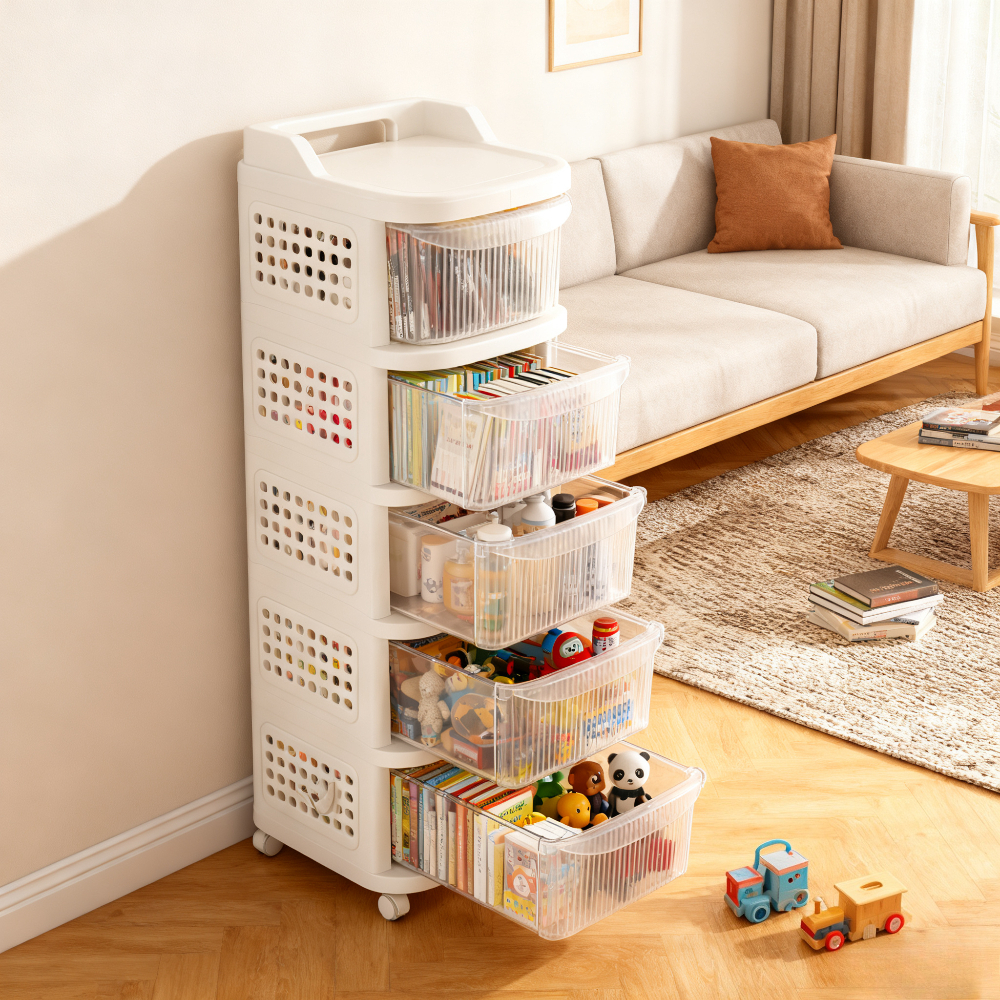 5 Layers Multipurpose Rolling Plastic Drawer Storage Cabinet
