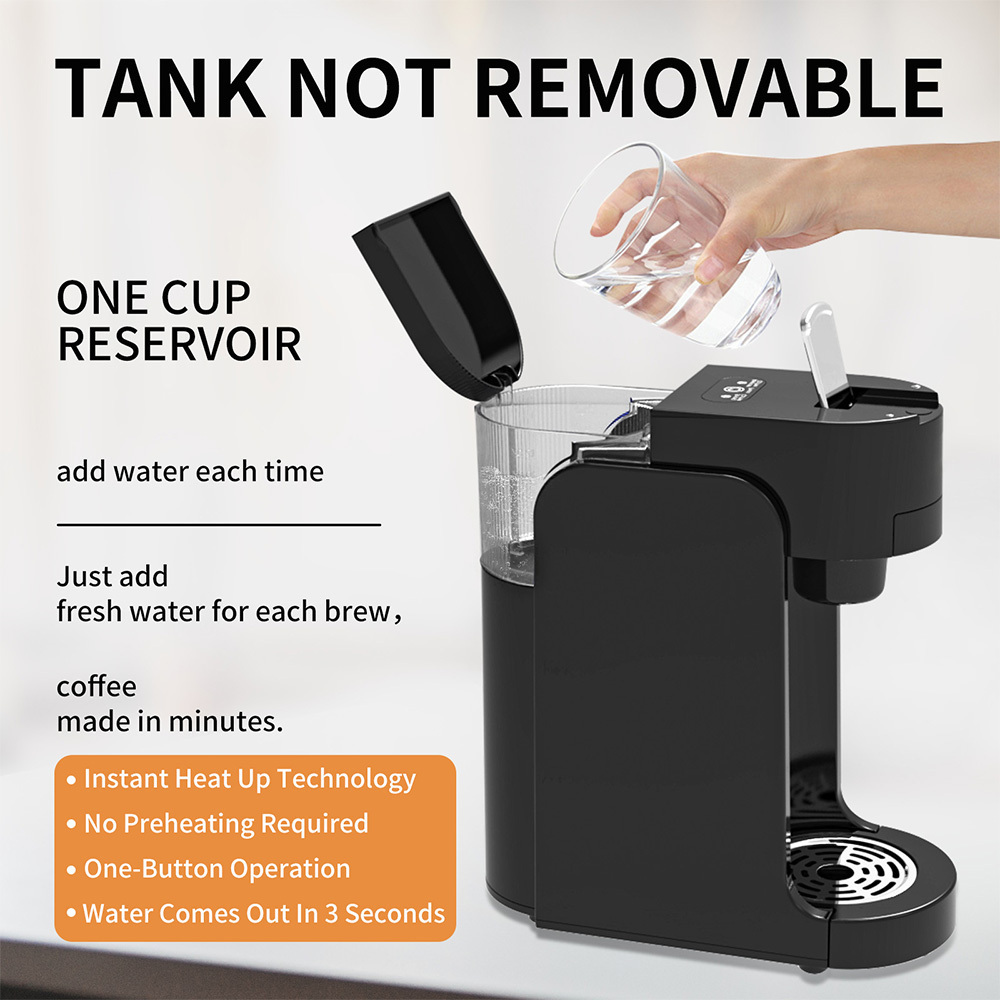 TEMU Machine à café capsule multifonction, machine à espresso à préparation rapide en 3 secondes, compatible avec les capsules K, café moulu et thé,