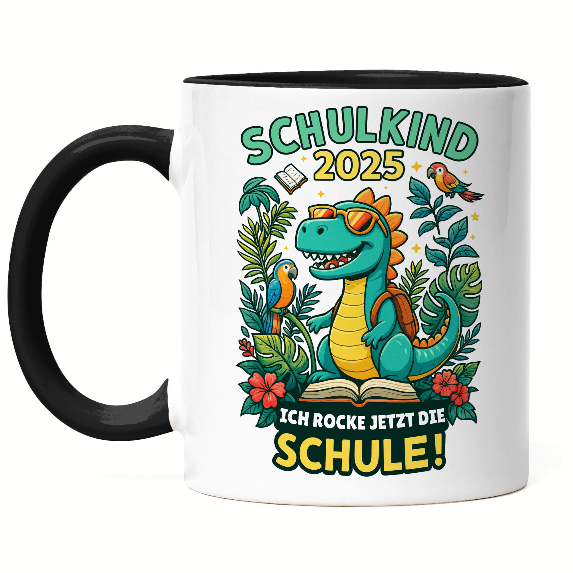 School Child 2025 Dino Mug Now! First Day Of School Gift For First Graders, Colorful Design - Coffee Cup, Coffee Mug