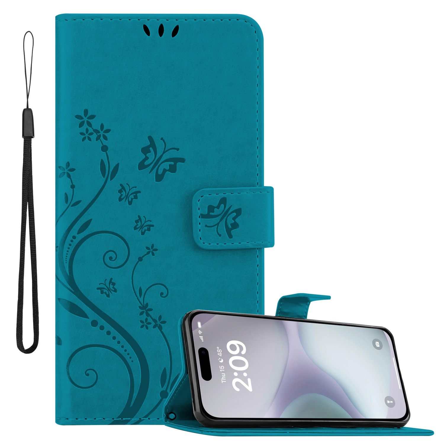 For 16 Plus Case Protective Cover With Magnetic Closure, Stand Function And Card Slots Flip Case Flower Cover Phone Case Foldable Case Book Bag