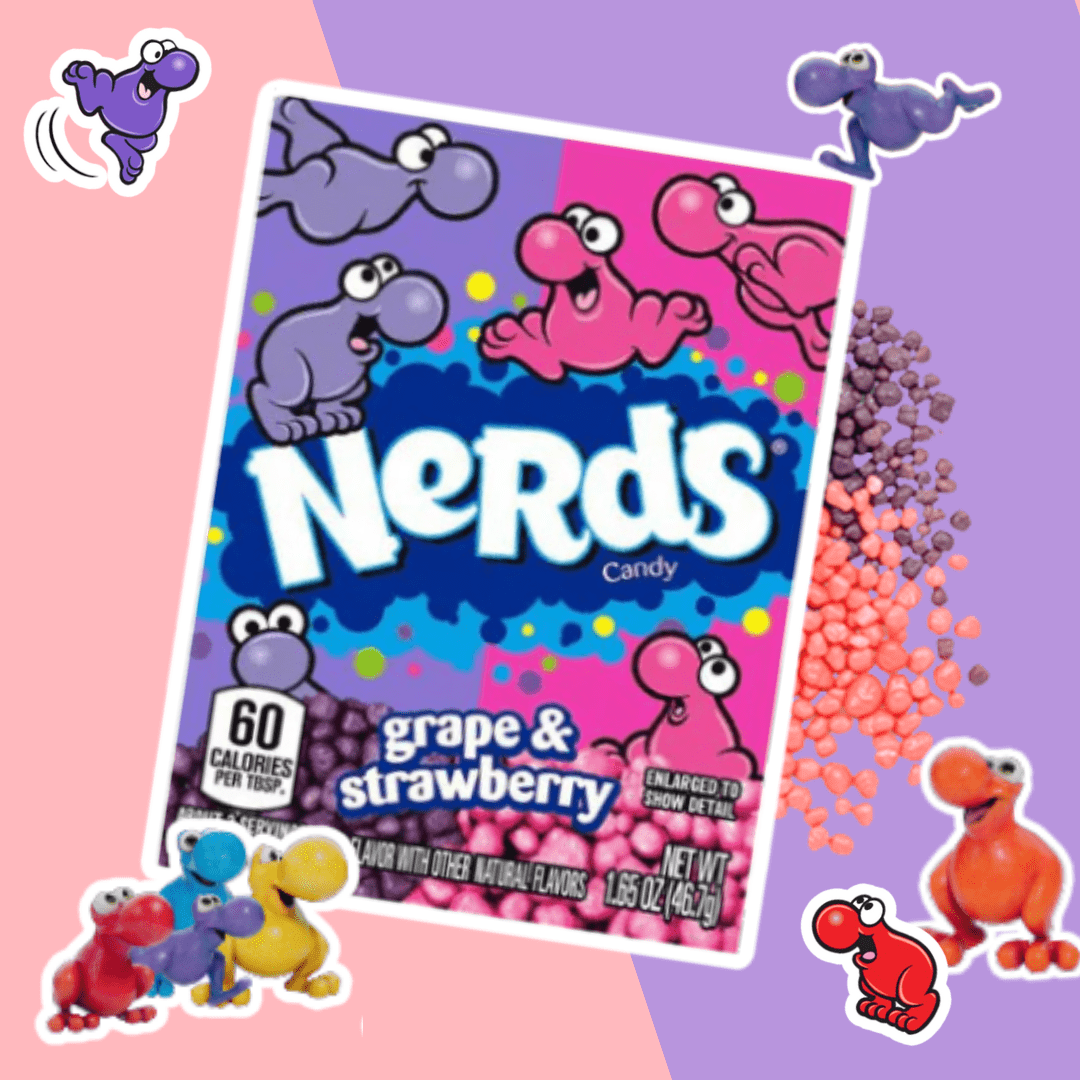 E-shop Nerds Grape & Strawberry – 46, 7 g – Knusprige Süßigkeit in Trauben- & Erdbeergeschmack