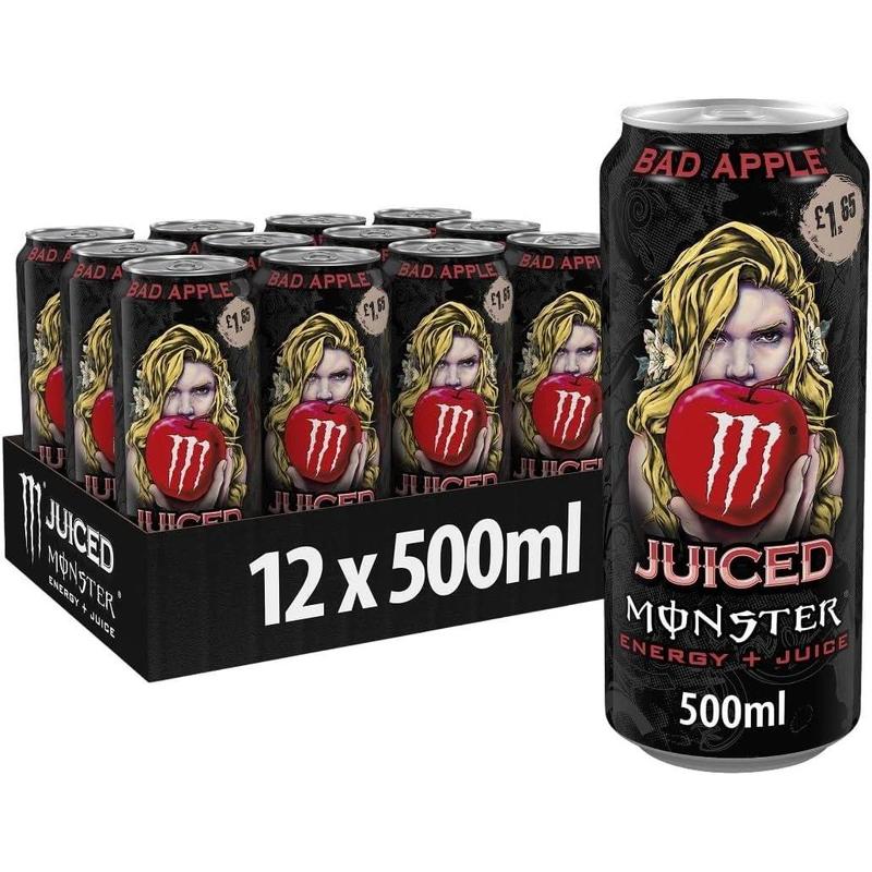 TEMU Monster Bad Energy Drink 500ml Cans, 12 Pack
