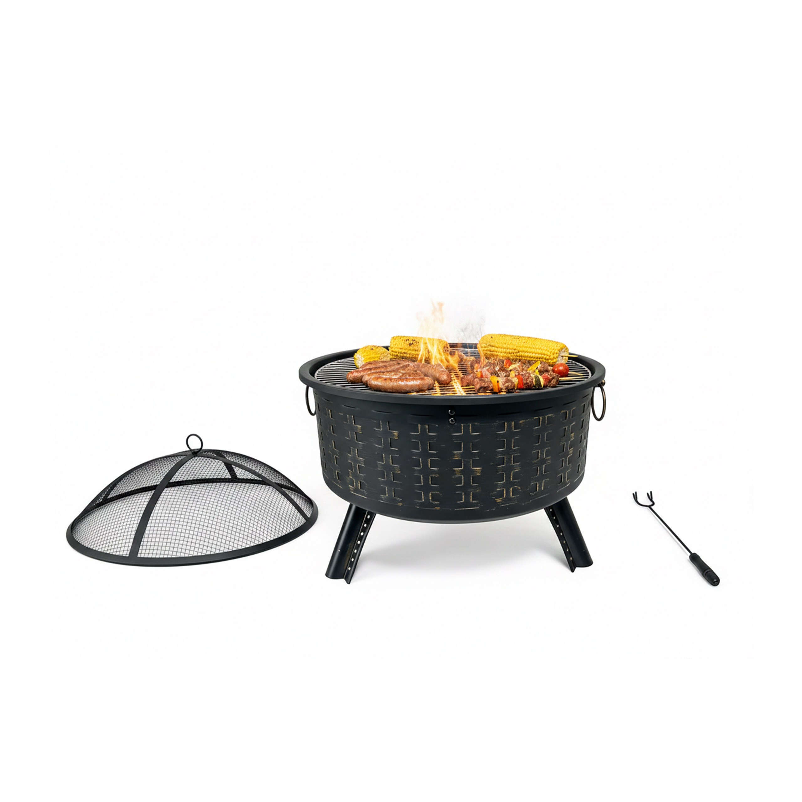 Fire Bowl In Black - (h)62 X Ø 66 Cm
