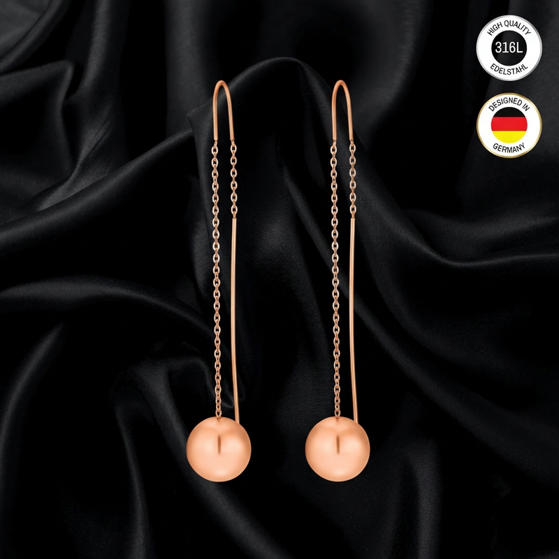 Earrings For Women - Rose-golden Colored - Drop Earrings - Water Resistant
