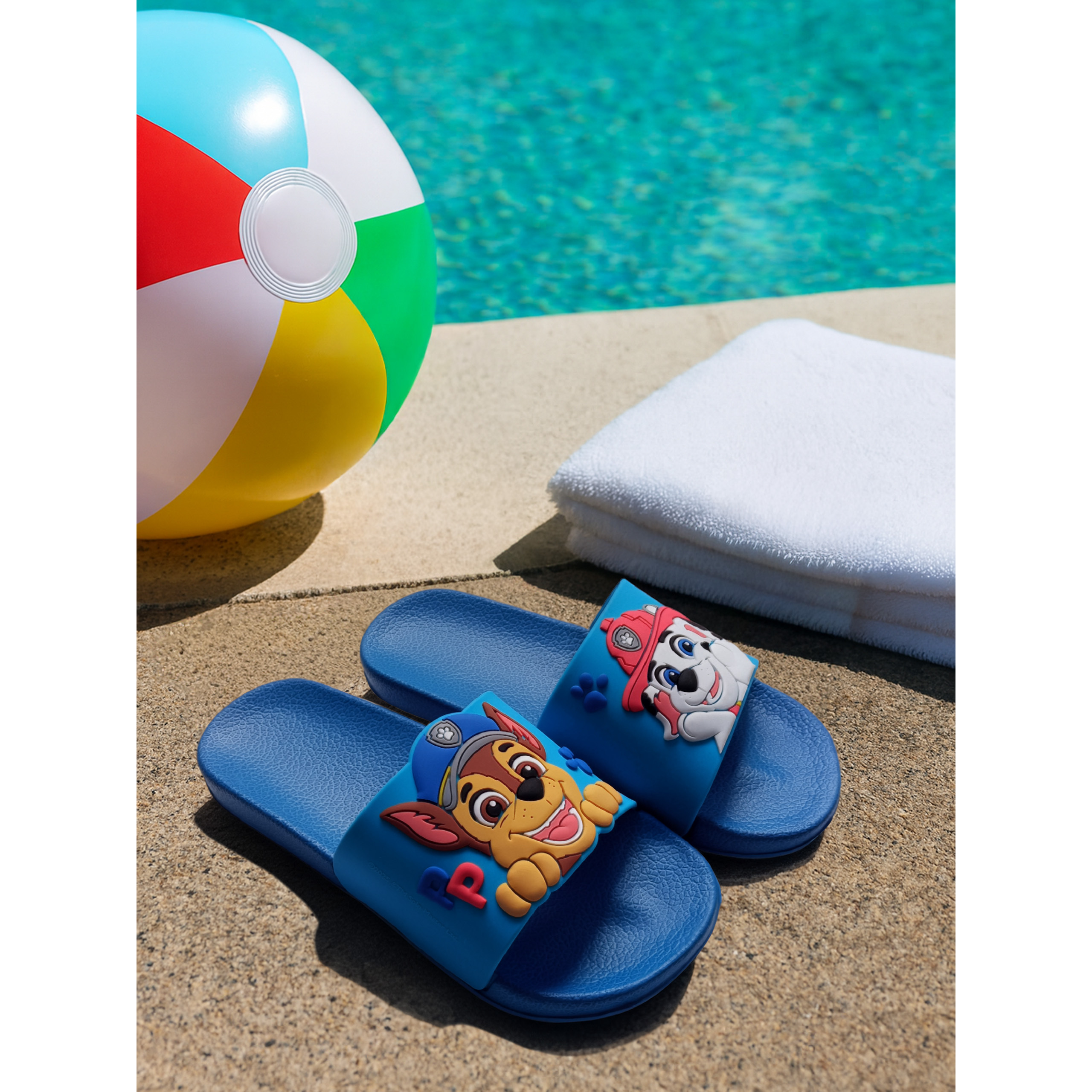 Image of Boys' Bath Slides - And Kids' Slippers Flip-flops Non-slip Bath Sandals Blue