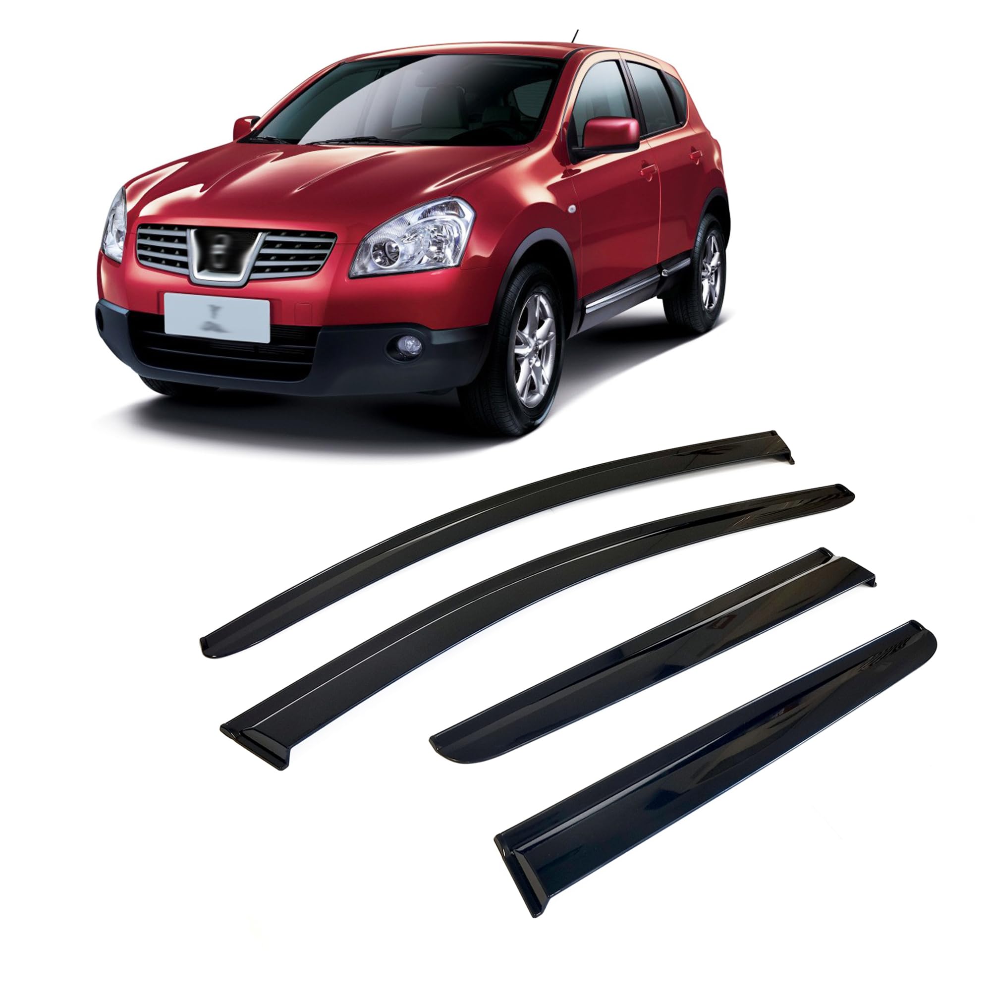 Image of Wind Deflector Air Deflector Rain Deflector Side Window Deflector Compatible With 2007-2014 Car Window Rain Protector Rain Deflector Adhesive Deflectors 4pcs