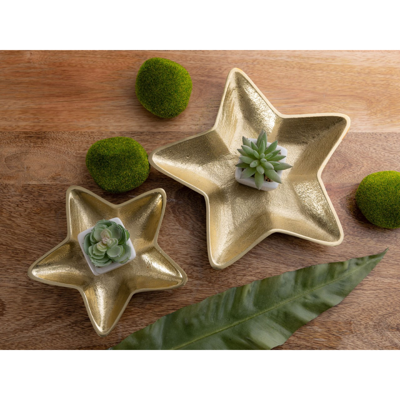 Image of Decorative Star Bowls, Set Of 2, Starlight Gold Or Silver, Christmas Decor, Aluminum