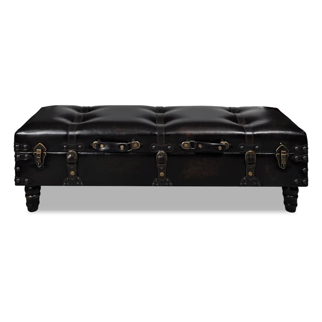 Image of Long Brown Storage Bench Chest