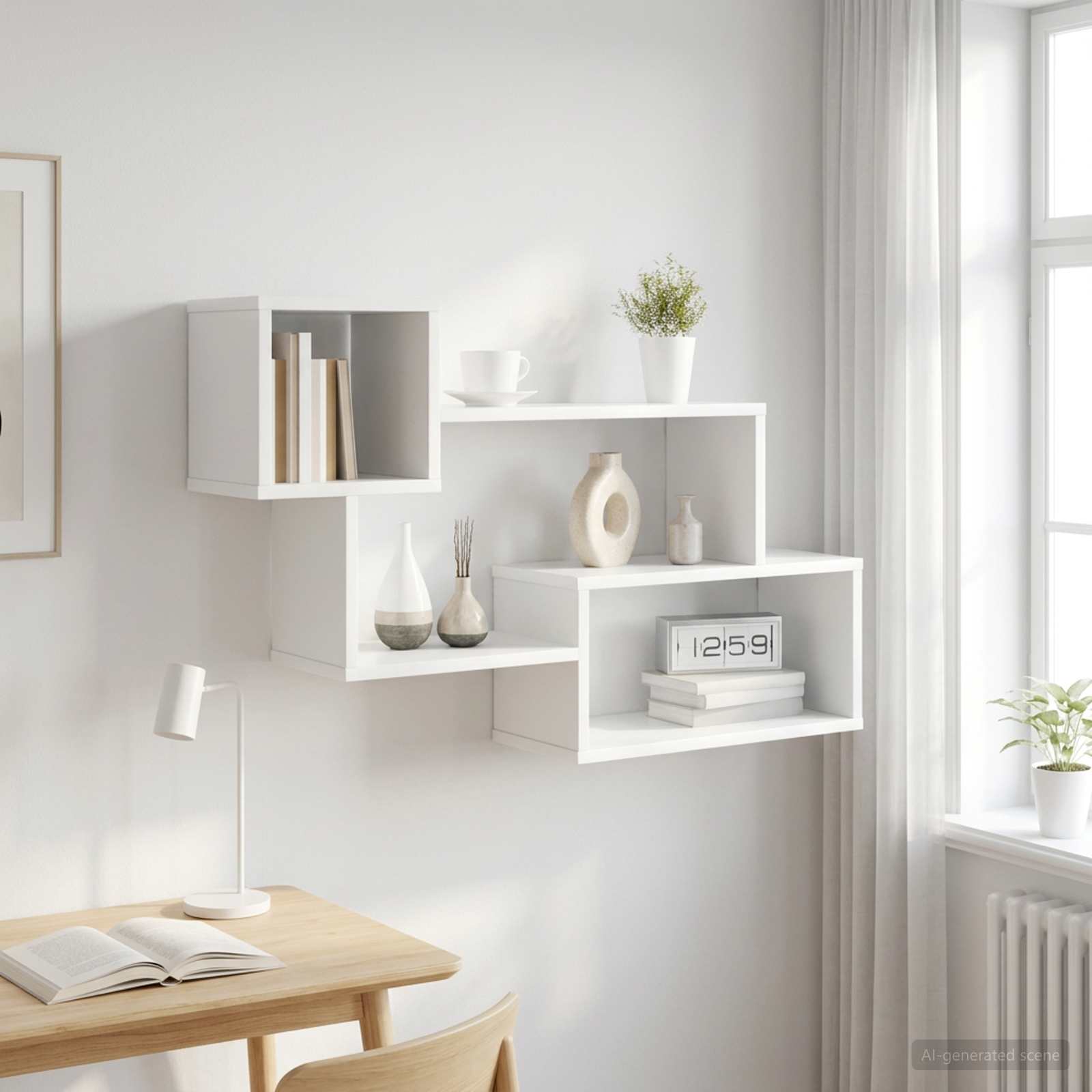 Floating Shelf Wall Storage Home Shelving System Living Room - Shelf Modern Home Storage Room Organizer Indoor Wall Shelf Display Shelf Rectangular Shelves