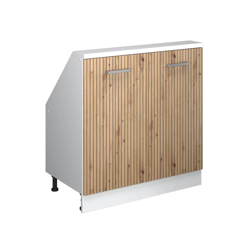 Kitchen Cabinet For Roofs Artisan Oak 80 Cm With 2 Doors, Roof Cabinet, Roof Furniture, Roof Chipboard, 16 Mm