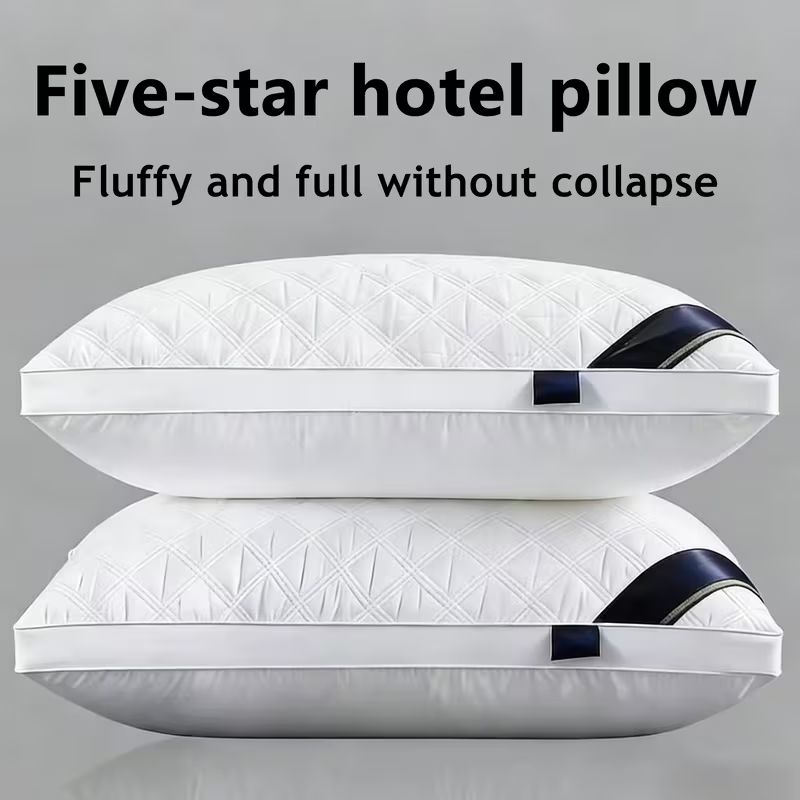 Two Comfortable Pillow for Sleeping, Luxury Hotel-Quality Bed Pillows, White Standard Style, Pillow for Sofa/ Bed/ Car Seat
