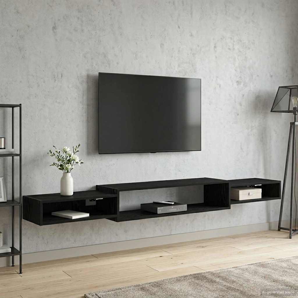 Entertainment Center Living Room Floating Tv Stand Under Tv Storage Rectangular Open Shelf Wooden Material Assembled Shelf Living Room Shelf Bedroom