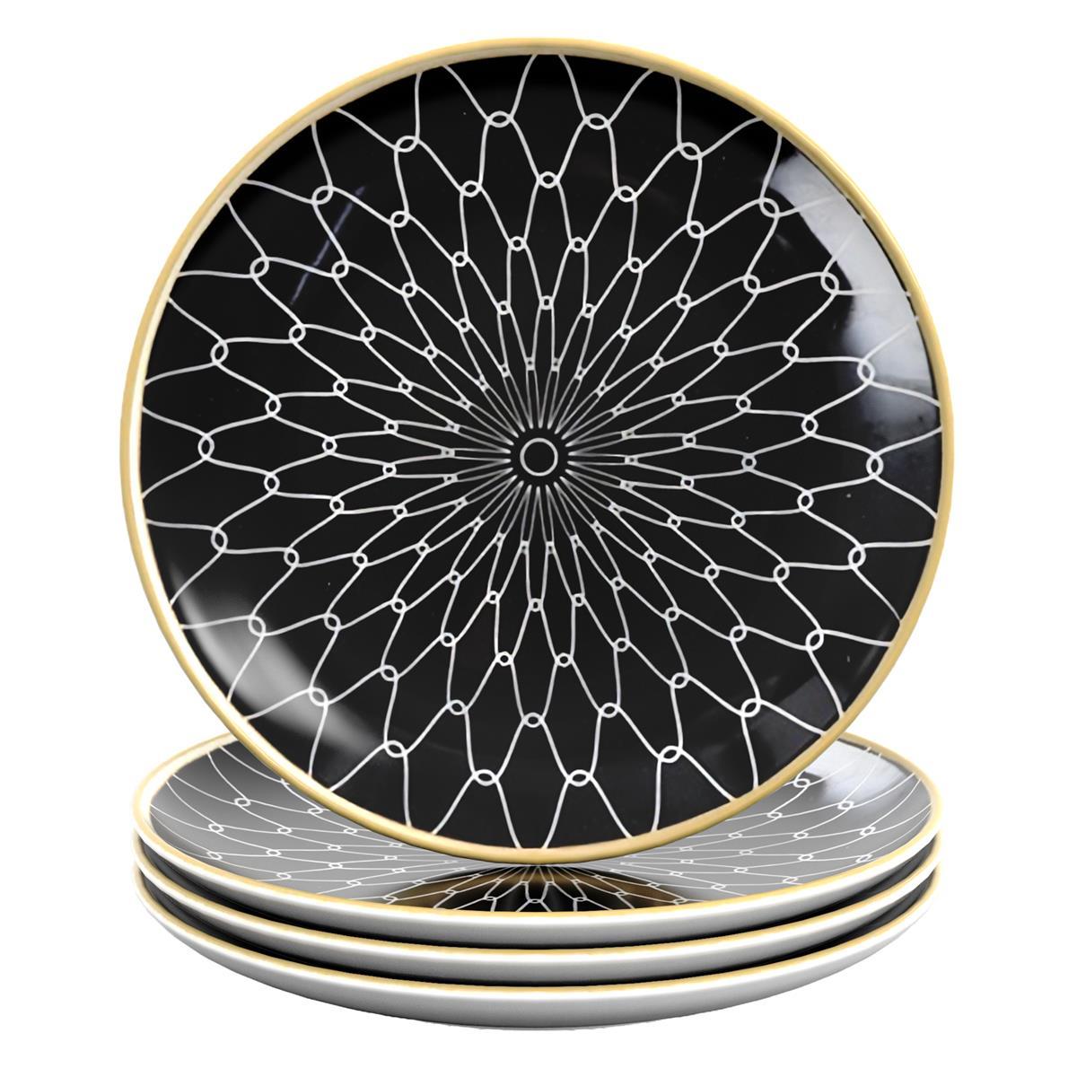 Image of 4x Porcelain Plates Breakfast Plates Dessert Plates Serving Plates For Salad Fruits Pasta Dessert And Snacks