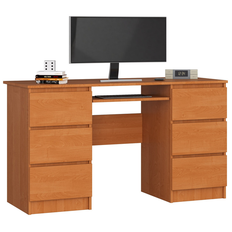 Akord A11 Computer Desk, 135 Cm, 6 Drawers, 135x50x77 Cm