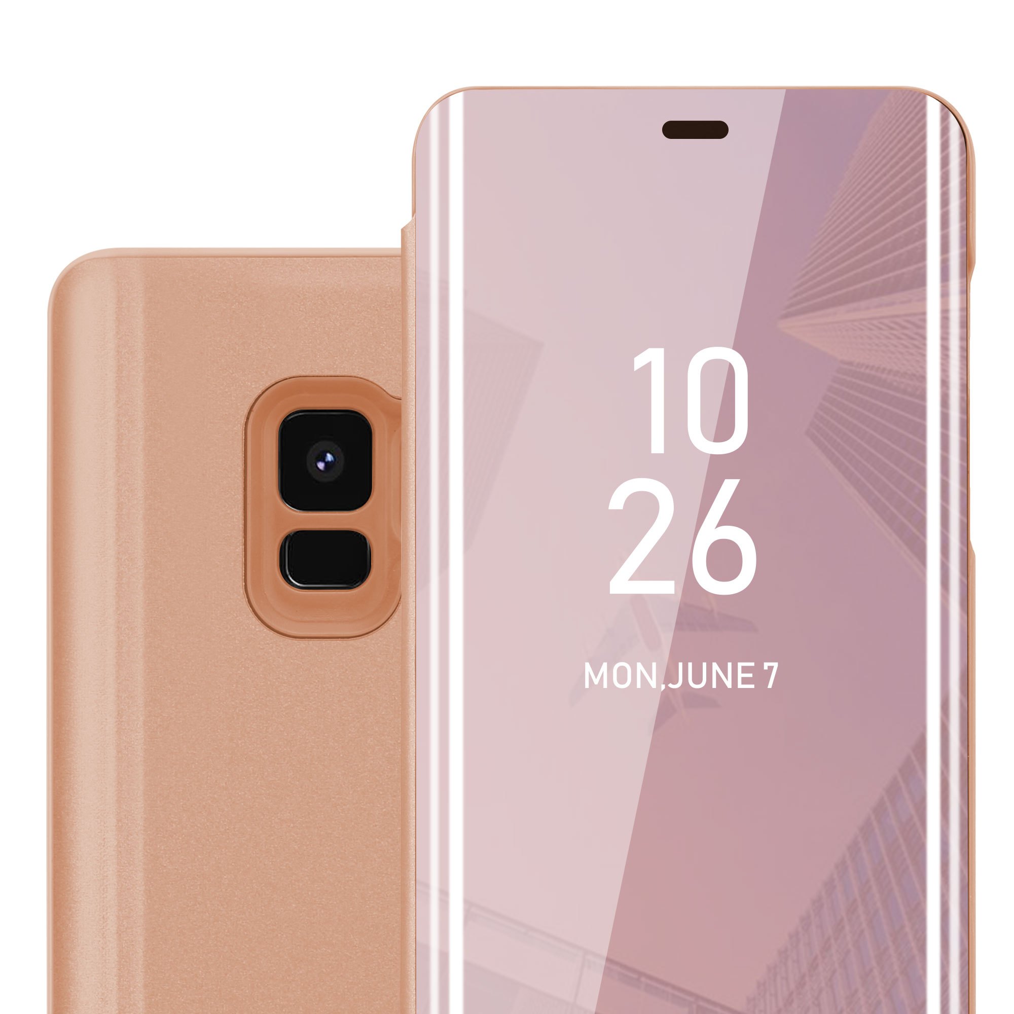 Case Compatible For Galaxy S9 Mirror Protective Case With Stand Function 360 Degree Protection Flip Case Cover Pouch Phone Flip Case Book Bag