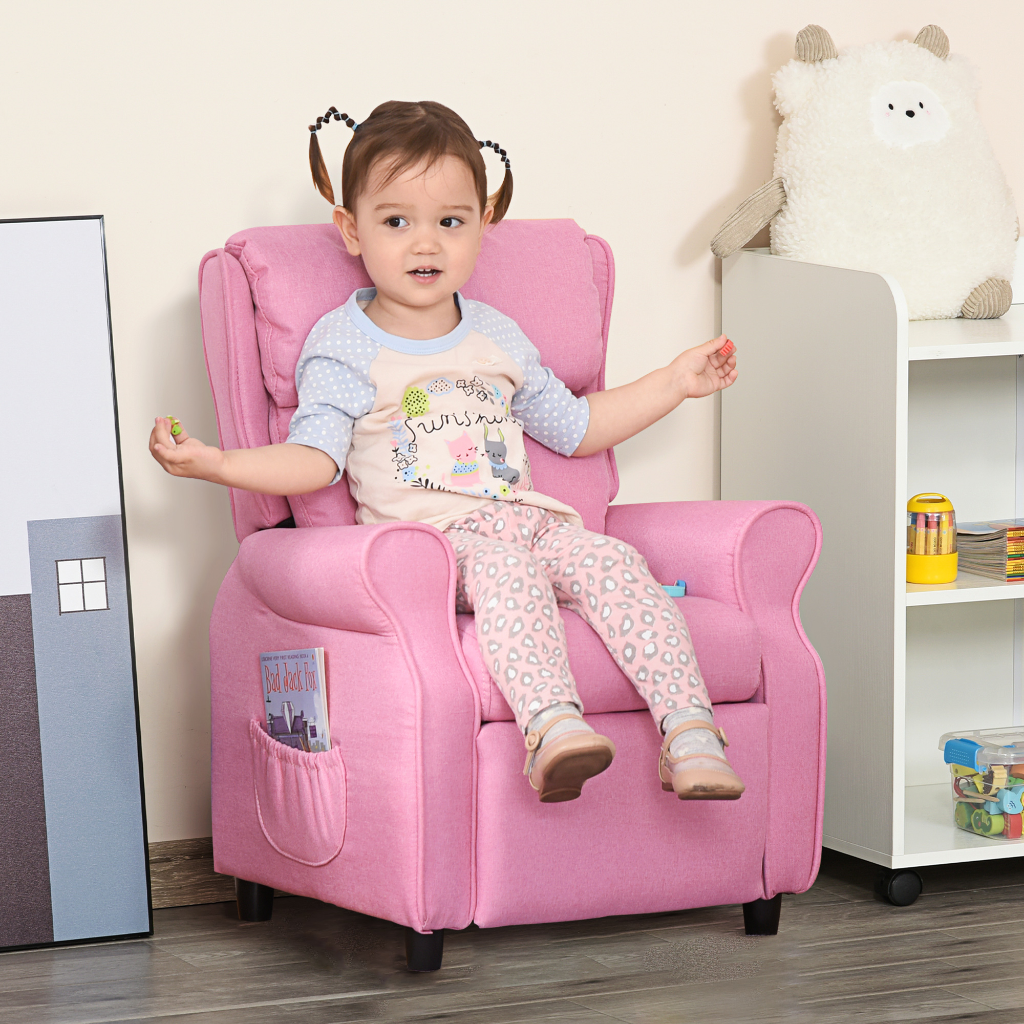 Image of Children's Sofa Children's Couch Children's Armchair Chair Reclining Sofa With Footrest For 3-5 Year Old Boys And Girls 58 X 53 X 70 Cm
