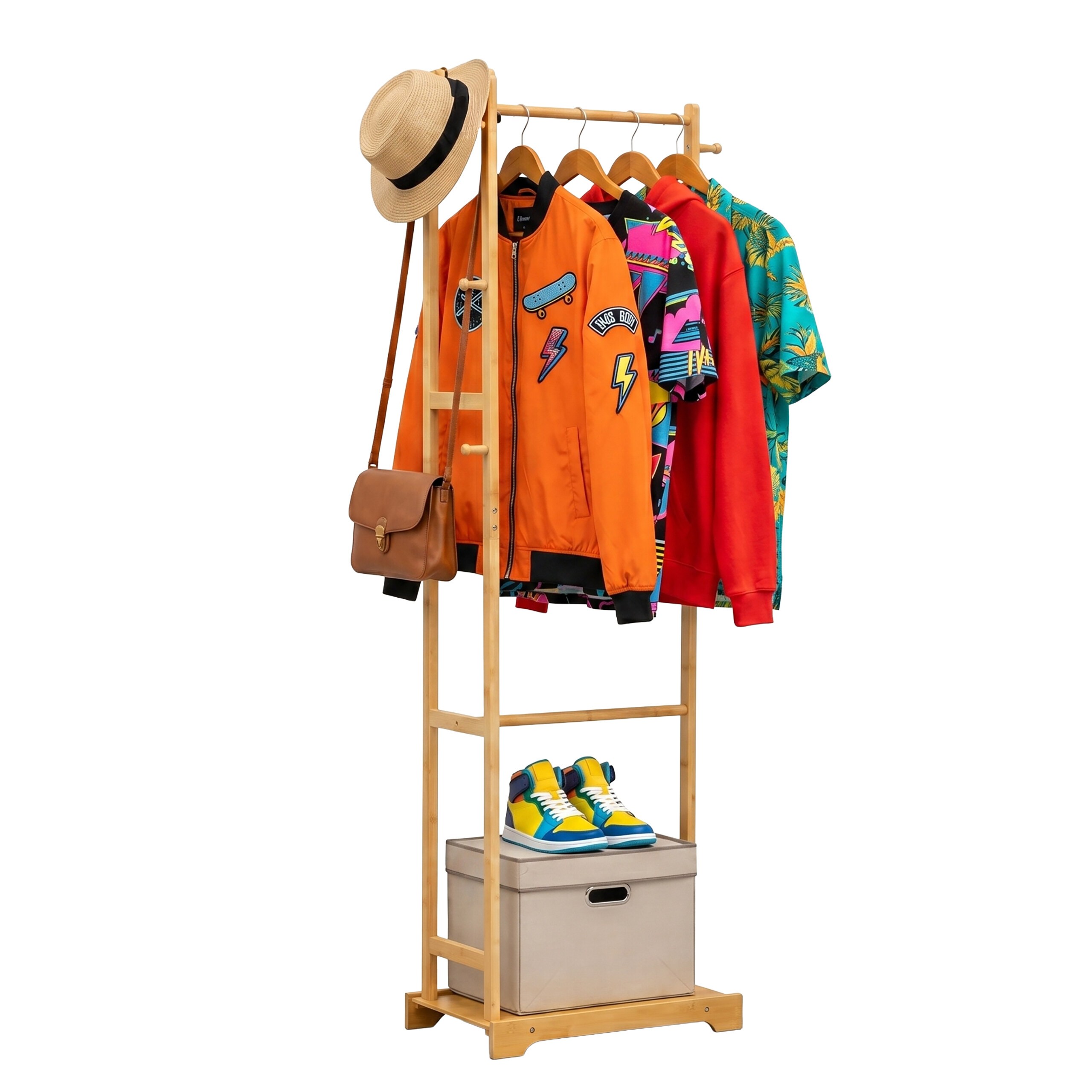 Image of Clothing Racks In Natural - (w)48 X (h)169 X (d)31 Cm