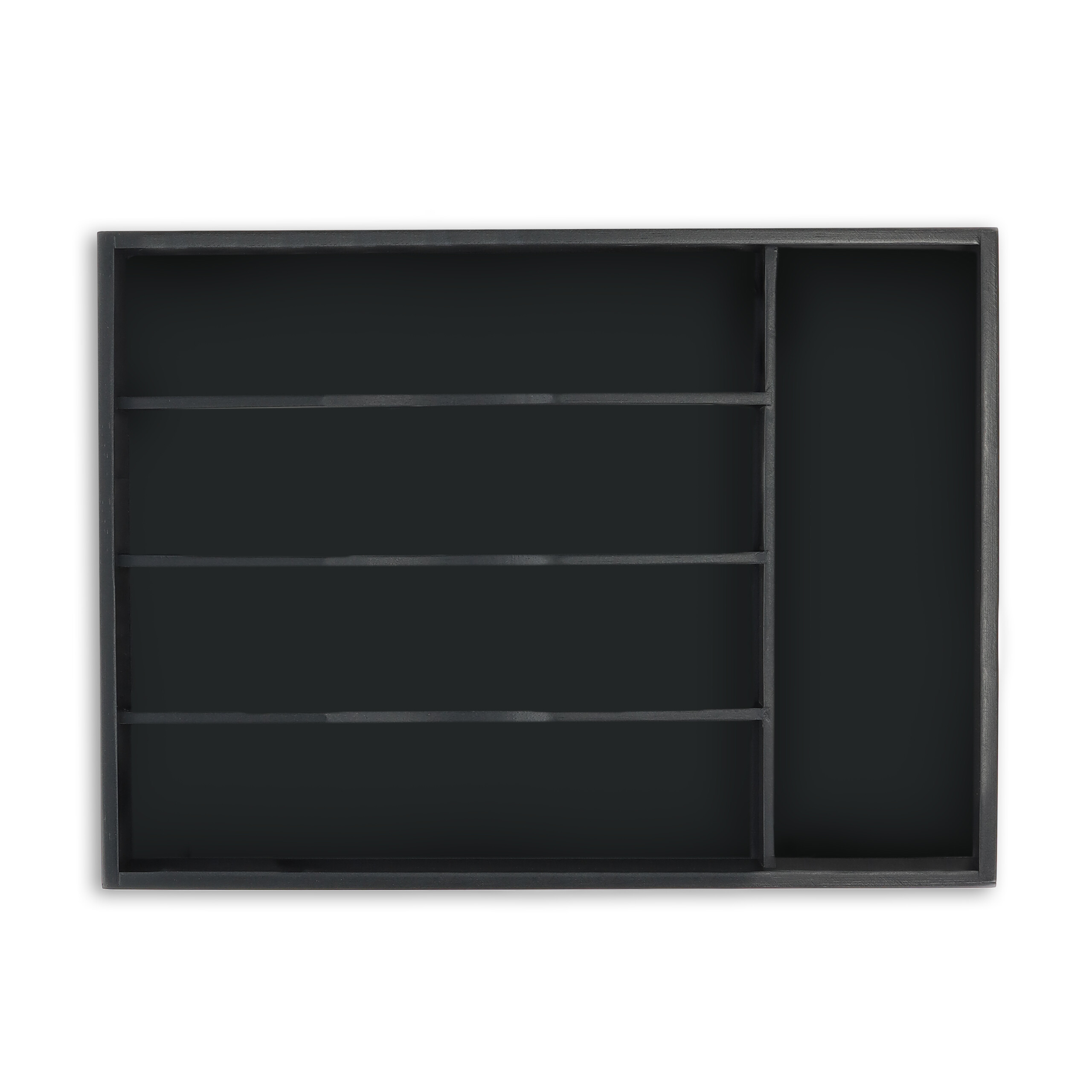 Cutlery Box In Black - (w)34 X (h)4.5 X (d)25 Cm