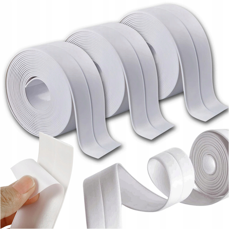 TEMU Sealing Tape Set Of 3pcs For Bathtub, Shower, Sink, Toilet, Kitchen Countertops, Sinks, Window Sills, Length 3.2 Meters, Width , Made Of Elastic