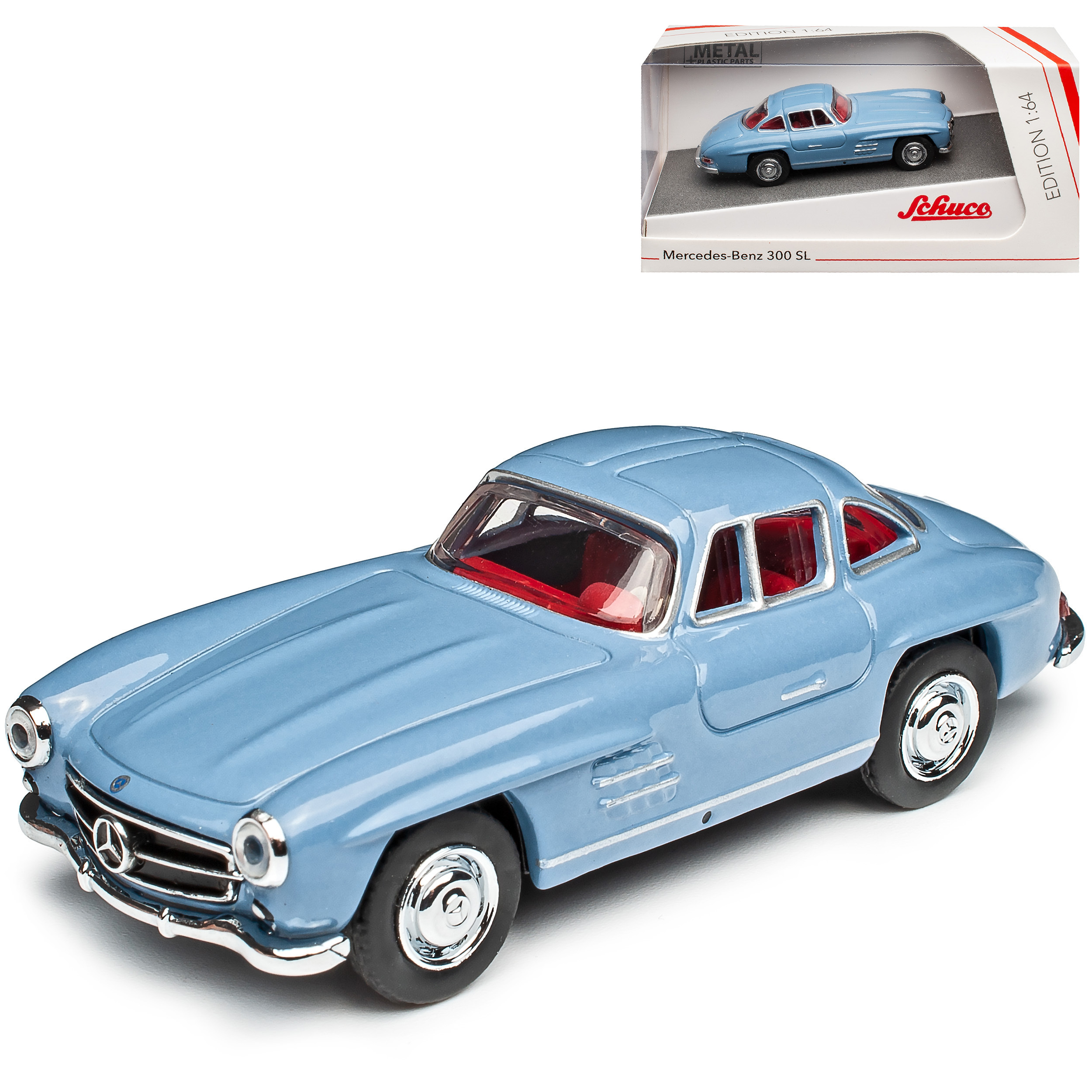 Mercedes-benz 300sl Coupe Blue W198 1954-1963 Gullwing 1/64 Schuco Model Car