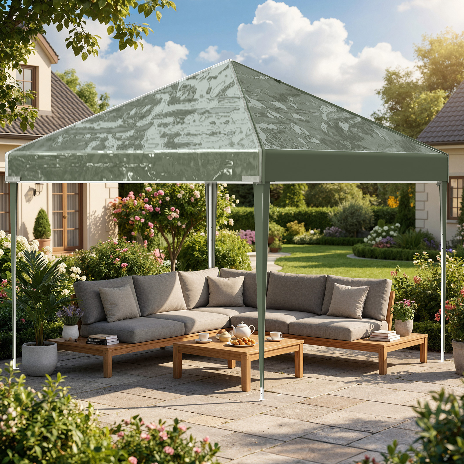 Image of Lingsen Transparent Pvc Protective Cover, Cover, Tent Cover, Pointed/regular 2 Styles Fits Most Tents And , Size X