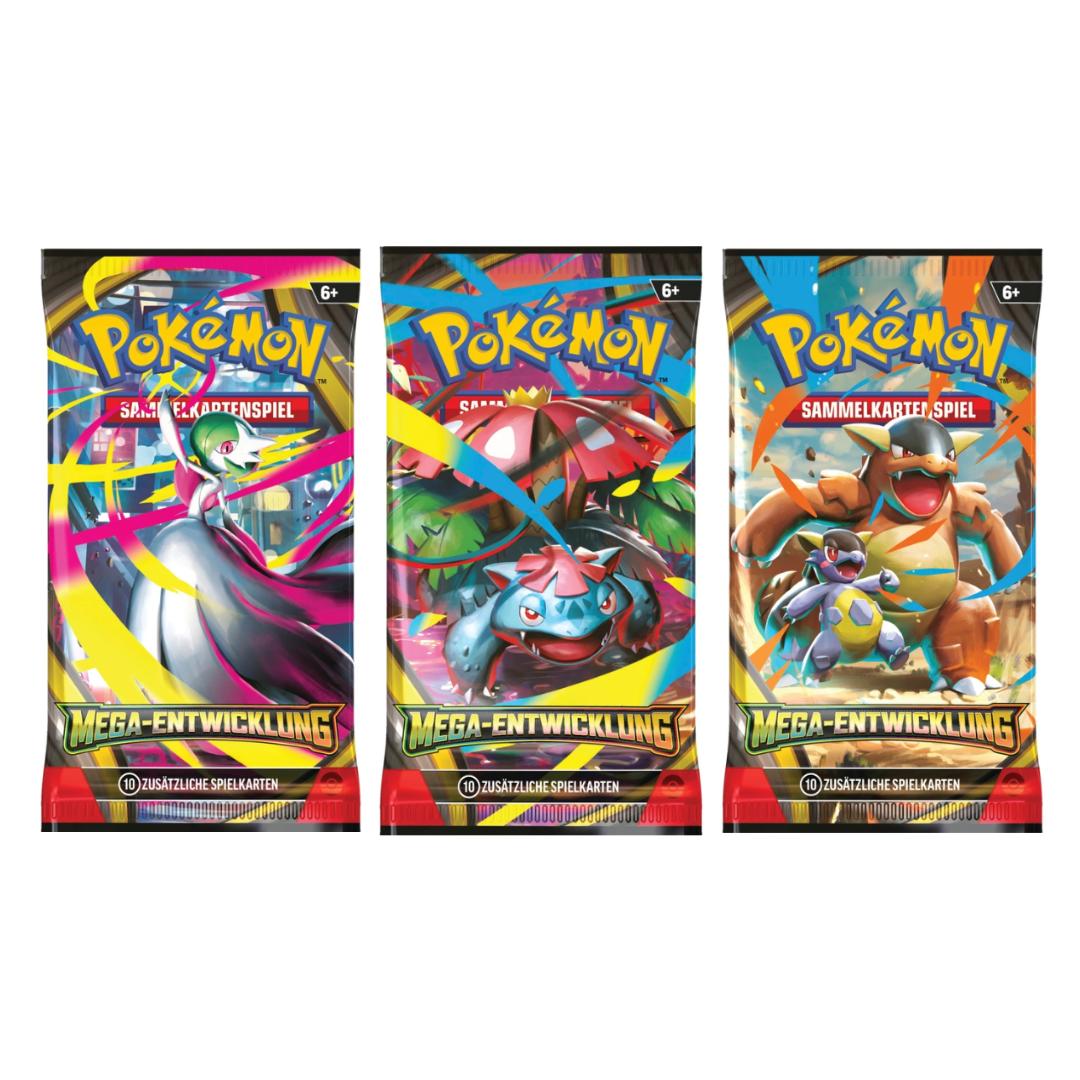 3x Pokémon Tcg: Mega Evolution Booster Packs | 3 Booster Packs - German Edition
