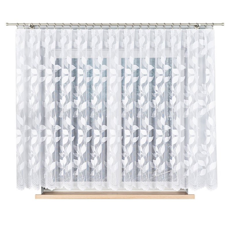 Martyna Jacquard Curtain, White, 400x160 Cm