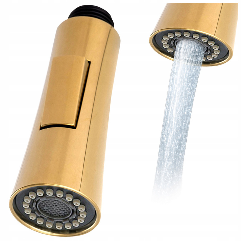 Image of Battery Kitchen Faucet With A Retractable Golden Spout 2-function Handle