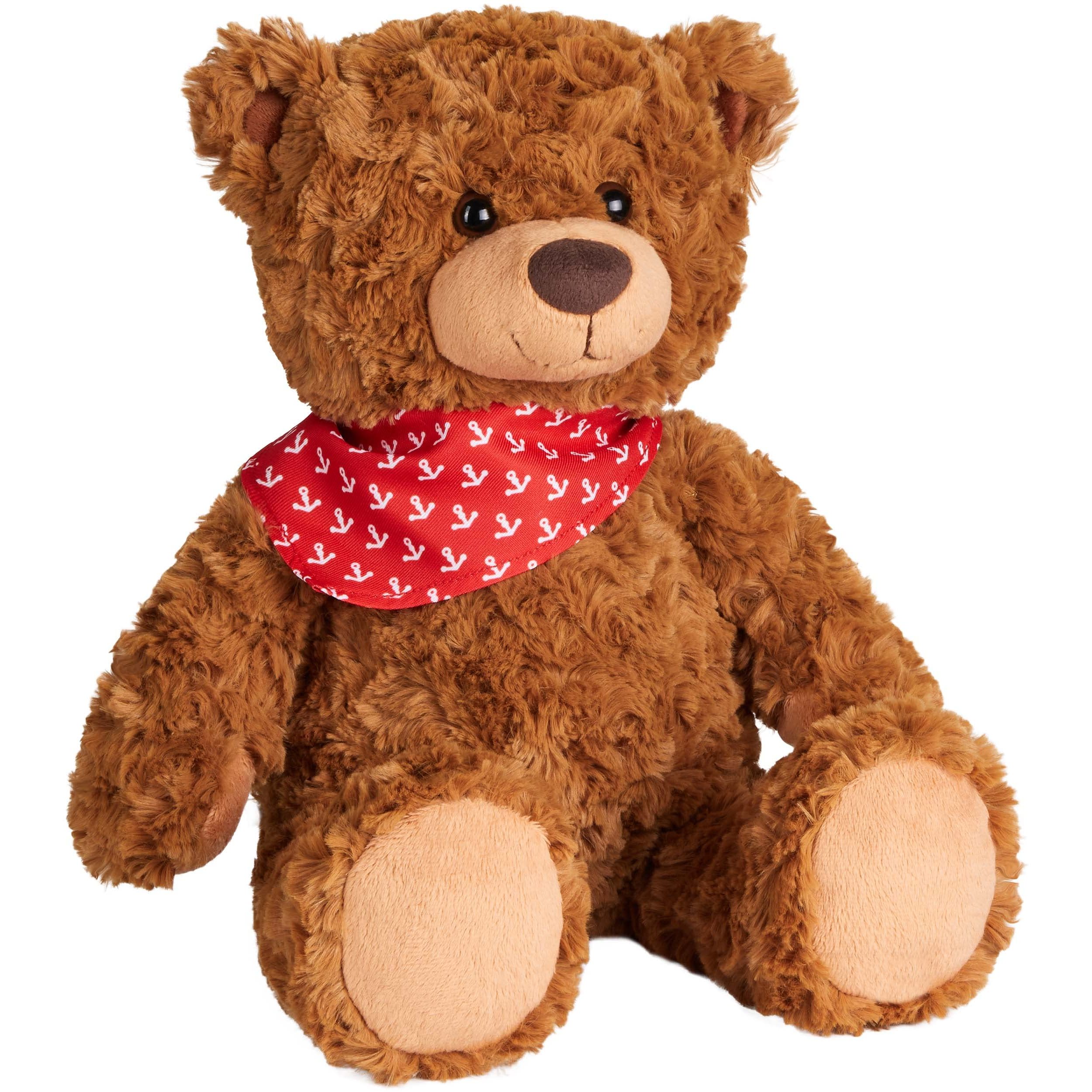 Image of Brubaker Teddy Bear With Anchor Scarf Red - 42 Cm - Vintage Teddy Bear Plush Toy - With Particularly Soft Fur - Brown Fabric Animal
