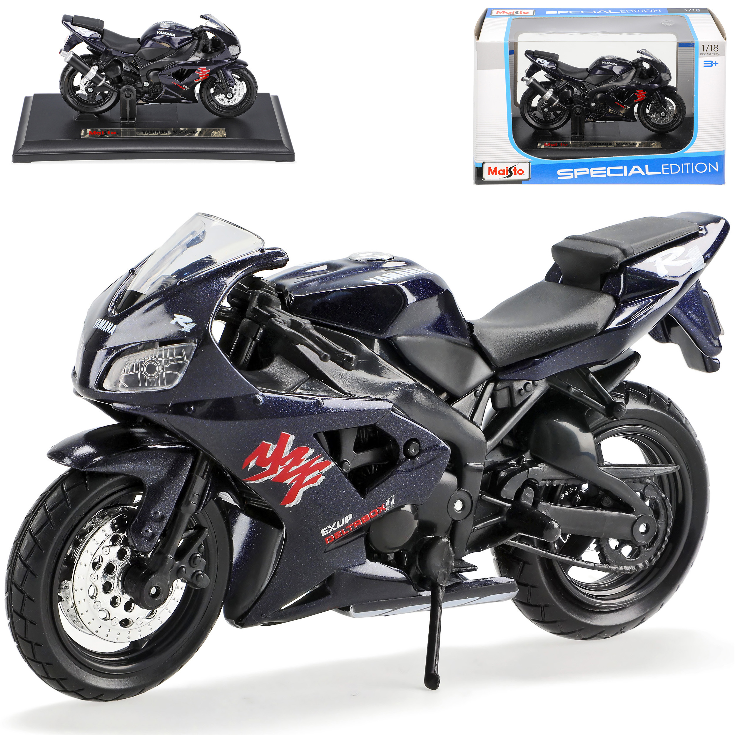 Image of Blue Black With /18 Maisto Model Motorcycle