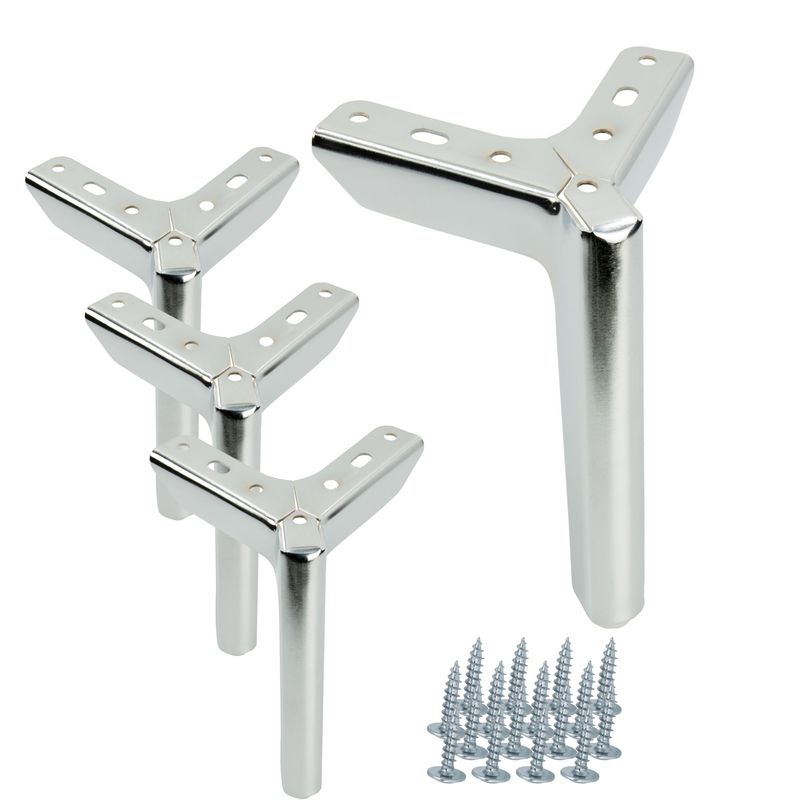 TEMU Set gambe in cromato argentato Kotwica Loft da 15 cm - Gambe in metallo per tavoli, com簷, divani e armadi, design moderno loft, resistenti,