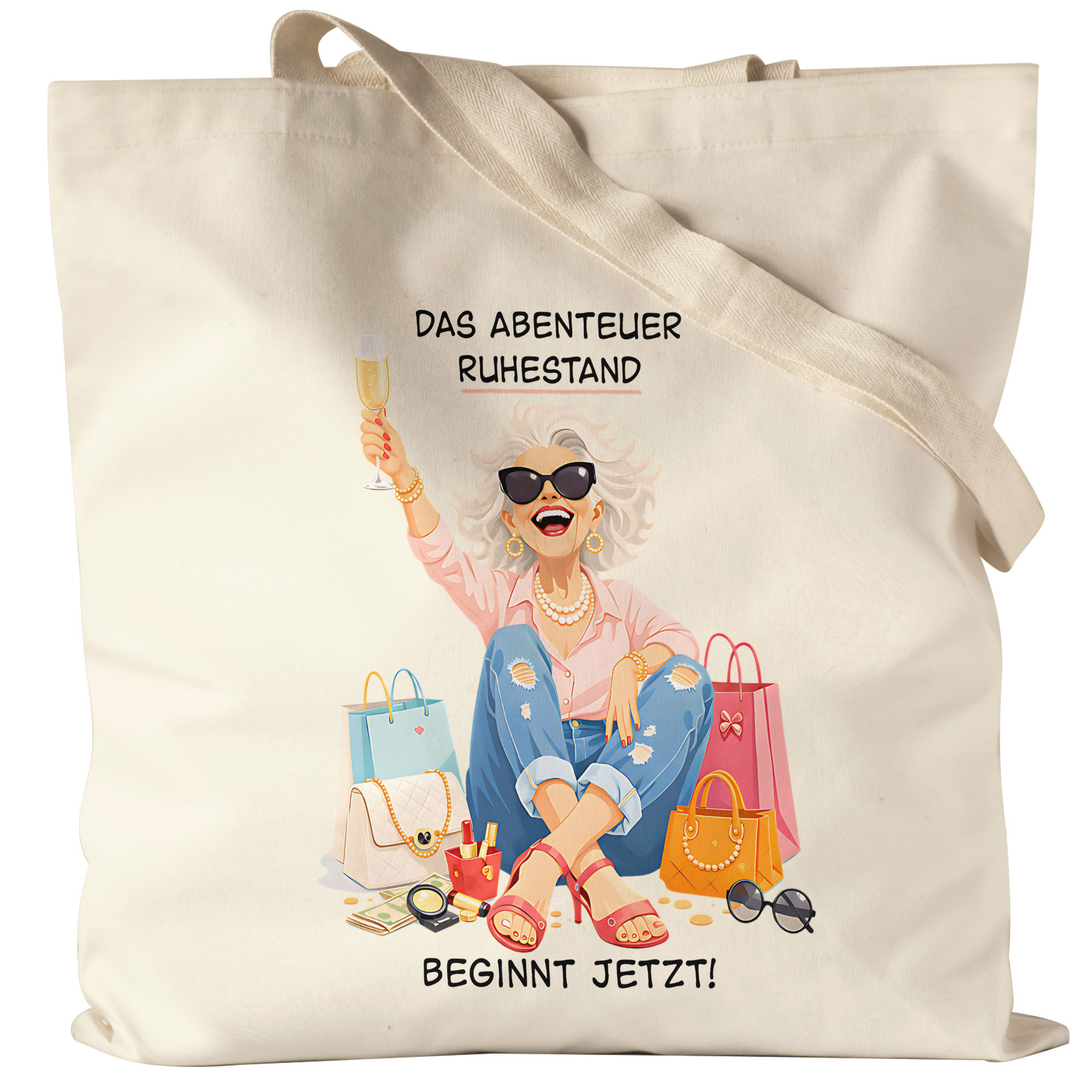 Image of The Adventure Retirement Begins Now Funny Saying Farewell To Work Gift - Jute Bag, Tote Bag