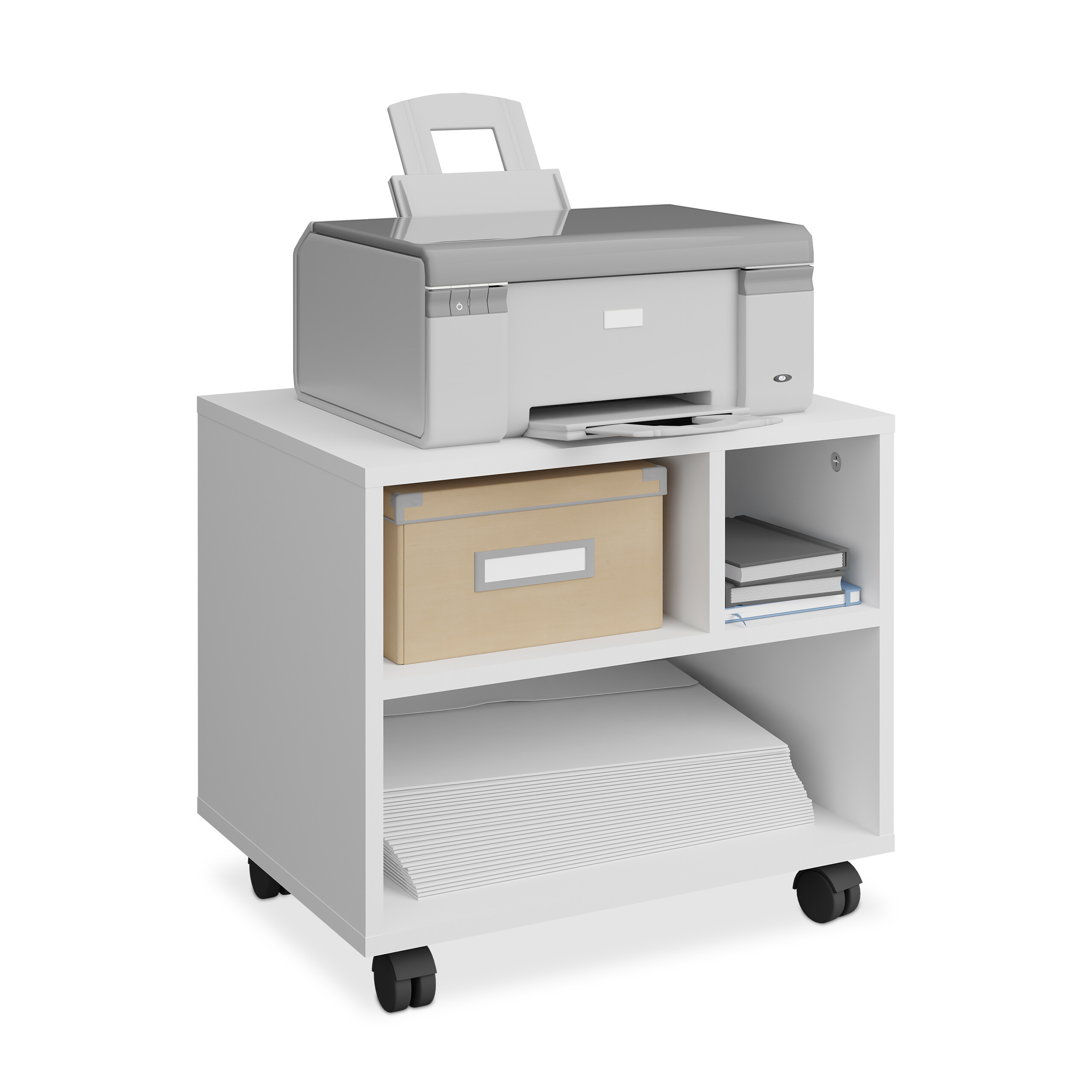 White Storage Bin - (w)40 X (h)35.5 X (d)30 Cm