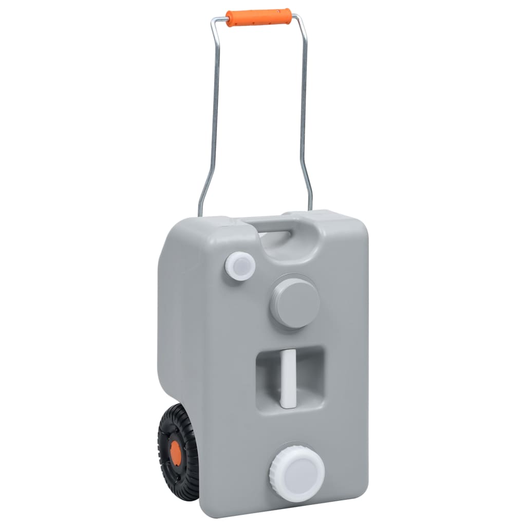 Vidaxl Camping Water Tank With Wheels For Caravans, Motorhomes, Freshwater And Waste Water Tank, 25l, Gray