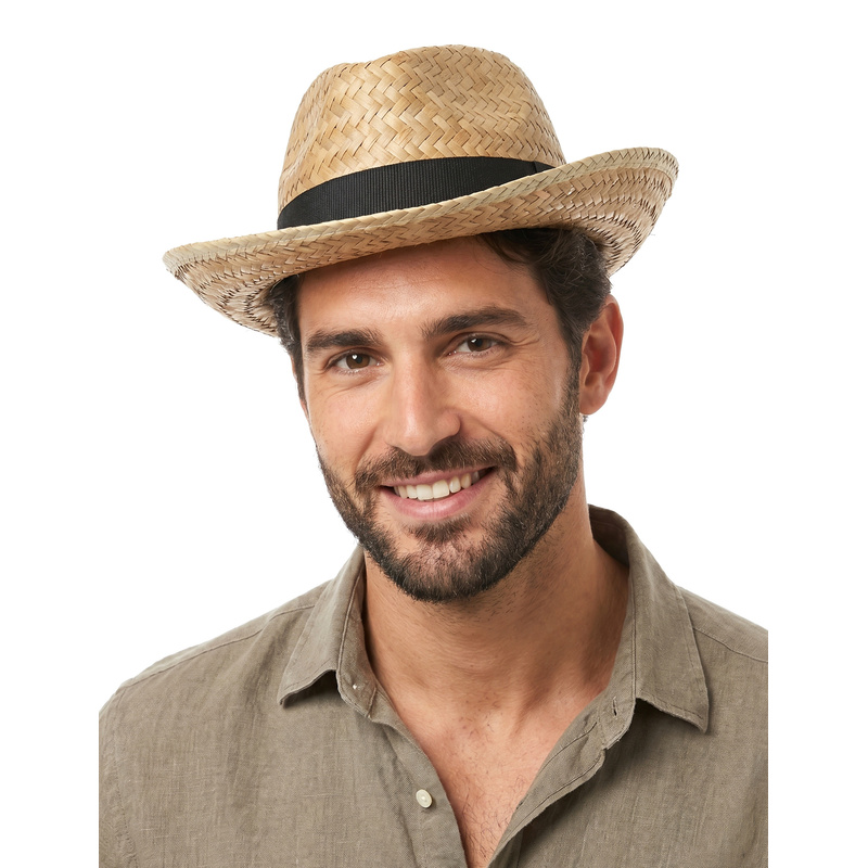 Panama Hat Straw Hat Beige--size Black