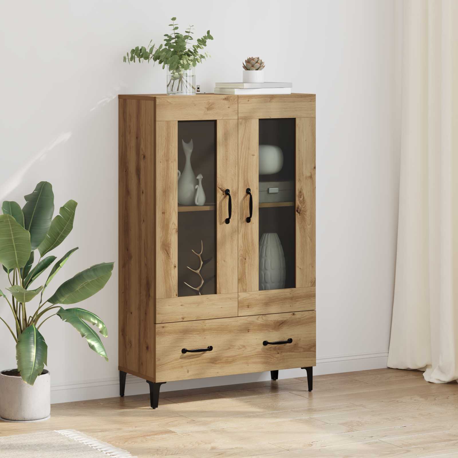 Image of Living Room Storage Glass Door Cabinet Modern Cabinets House Organizer Cabinet Made Of Wood Vitrine Indoor Storage Solution Versatile Cabinet