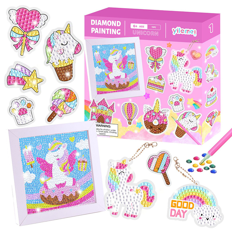 TEMU Diamond Painting Kit For Kids - Unicorn Frame Diamond Painting Kit