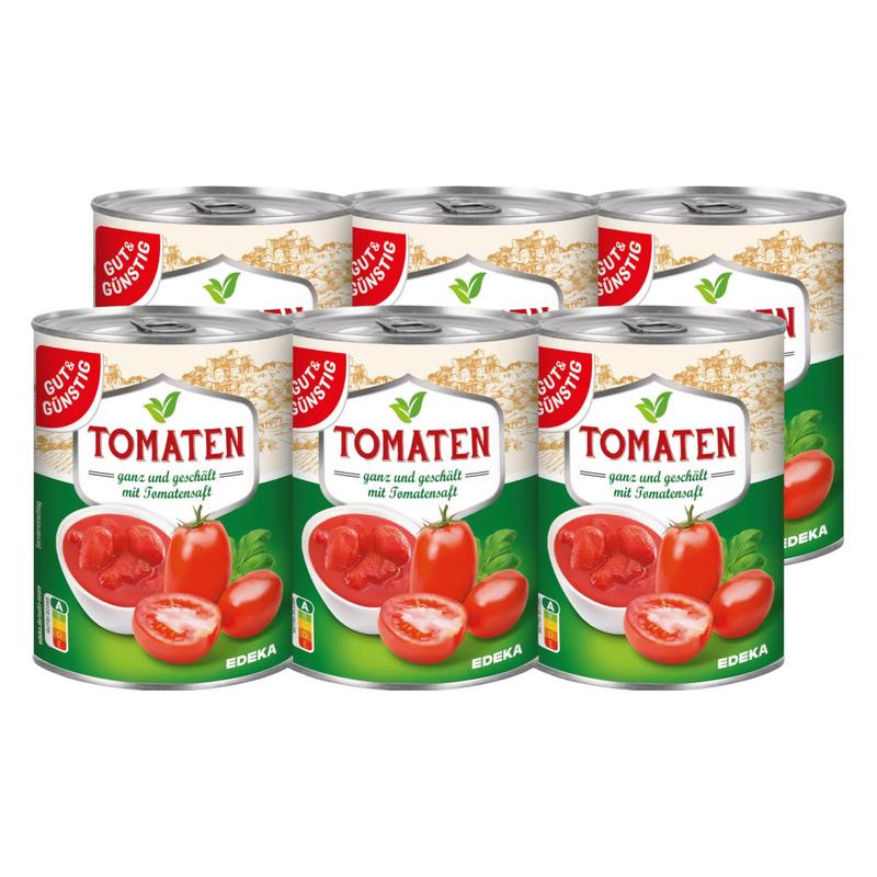 6x Good&cheap Whole Peeled Tomatoes In Tomato Juice 400g (6x400g)