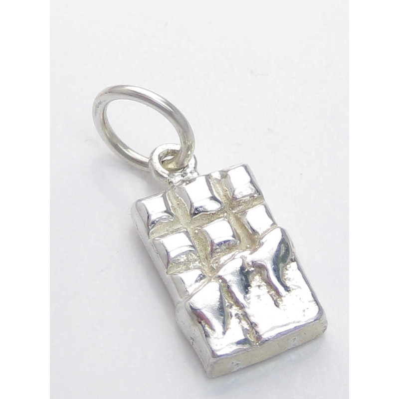 Sterling Silver Chocolate Bar Charm, Sweet Design