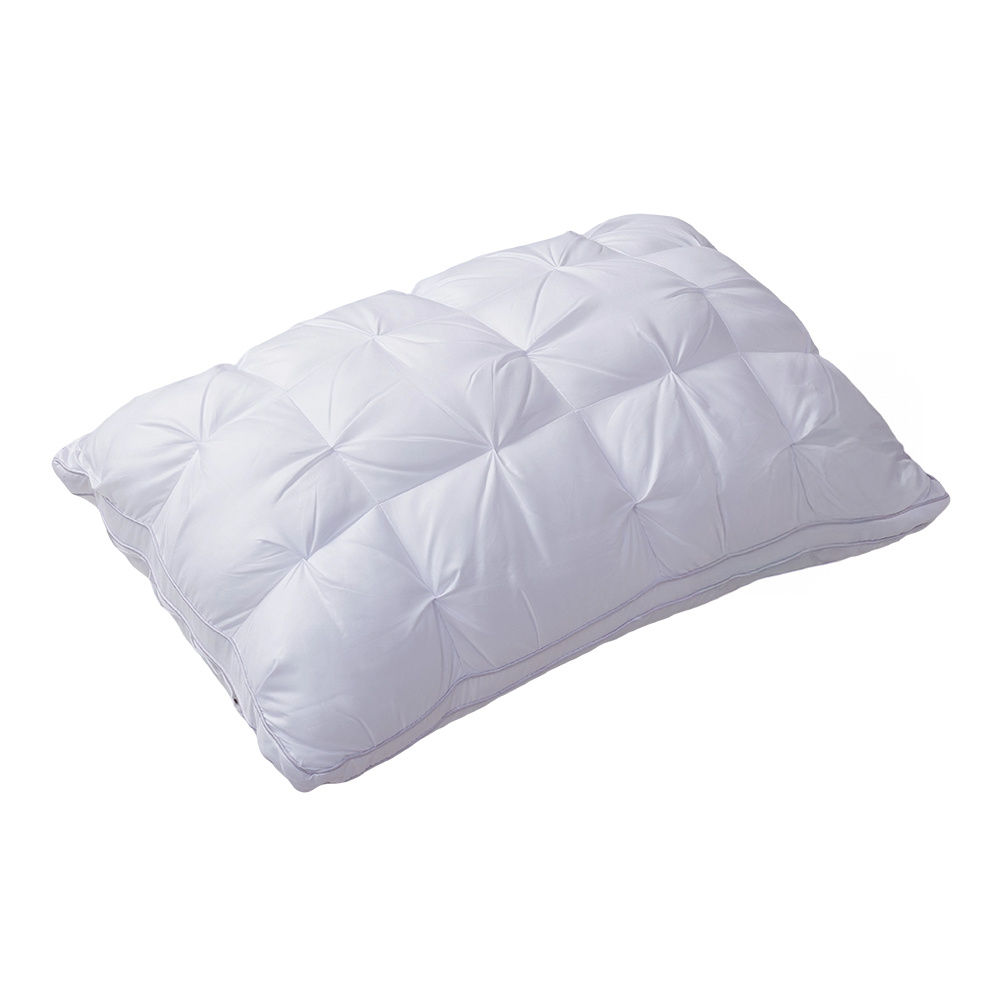 2pcs Neck & Spine Support Pillows for Relaxing Sleep | Breathable Moisture-Wicking 100% Polyester, Contemporary Elegant White Pleated Bed Pillows for Home & Hotel Use, 74*48cm, High Bounce Back 800g Fillings