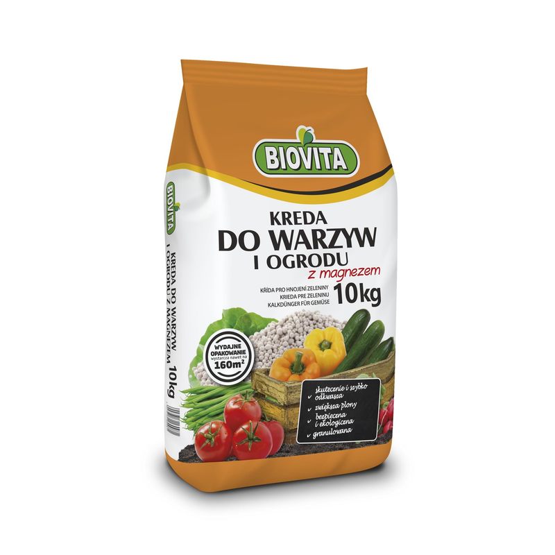 Biovita Garden Lime For Vegetables With Magnesium Additive 10 Kg Regulator For Vegetables And Ornamental Plants