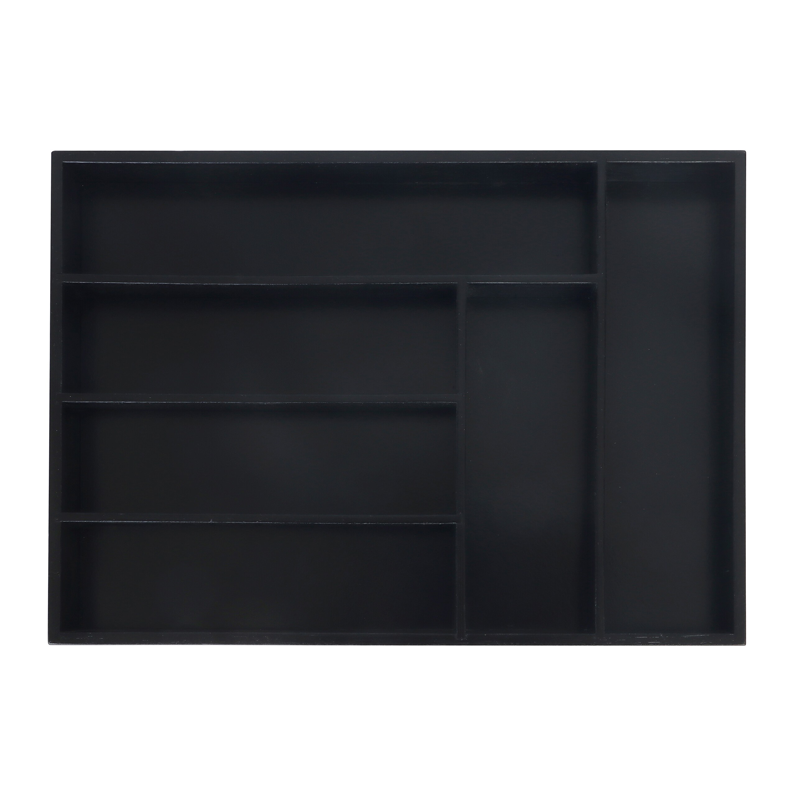 Cutlery Box In Black - (w)35.5 X (h)5 X (d)25.5 Cm
