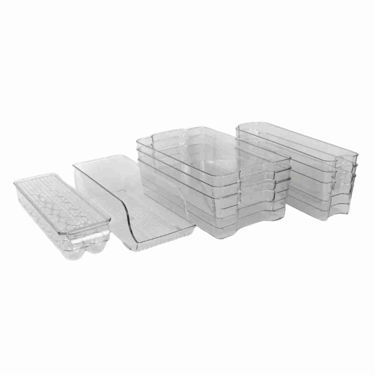 TEMU Set De Organizadores Klack 8 Piezas Transparentes Apilables Para Nevera