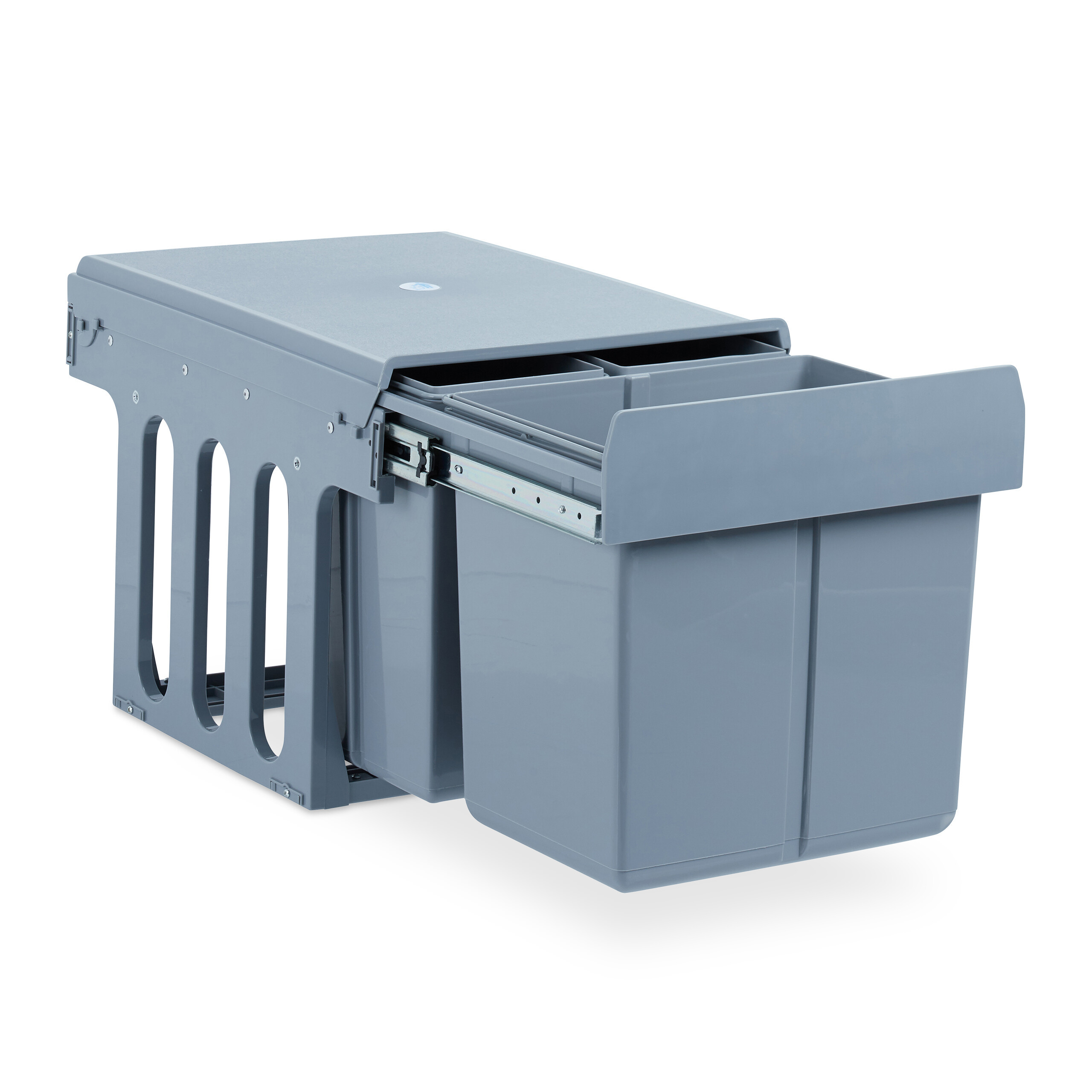 One-piece Trash Can In Gray - (w)34.3 X (h)35.1 X (d)48 Cm
