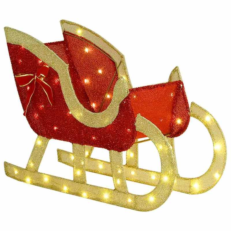 Reindeer Trek Sled Warm Wit 70 X 26 X 128.5 Cm, Reindeer Figuren Set, Reindeer Familie, voor Woonkamer, Slaapkamer, Terrassen, Balkons, Etc.