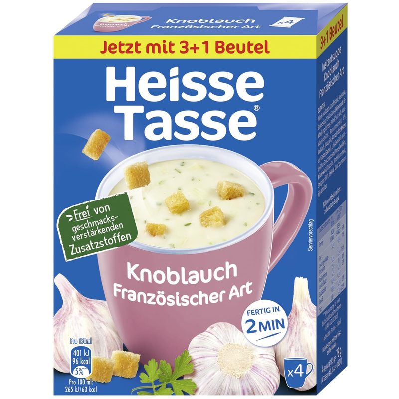 Hot Cup Garlic Soup In French Style 4x150ml 600ml (78g)