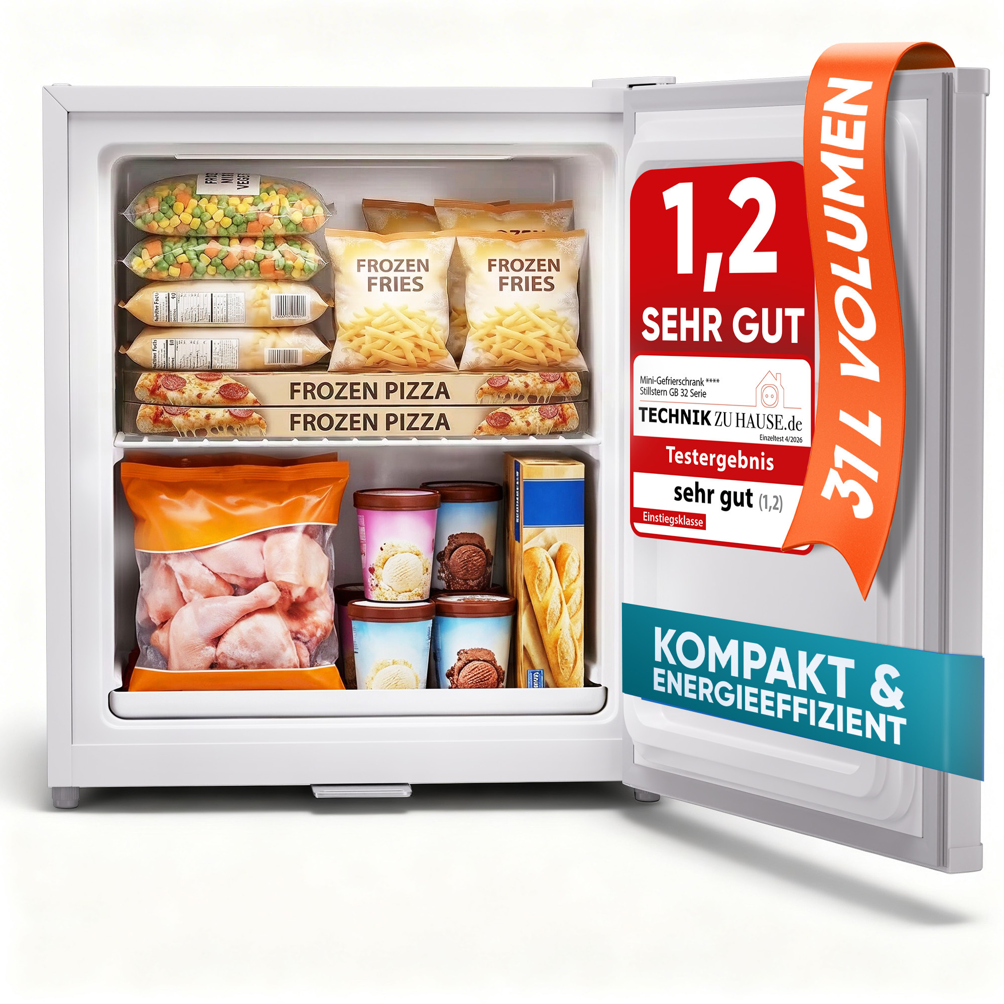 Silent Mini Refrigerator Small & Quiet 31l, Mini Freezer -18°c With Ice Cube Tray & Lock, Reversible Door, 4-star Mini Freezer Small Refrigerators For Camping/