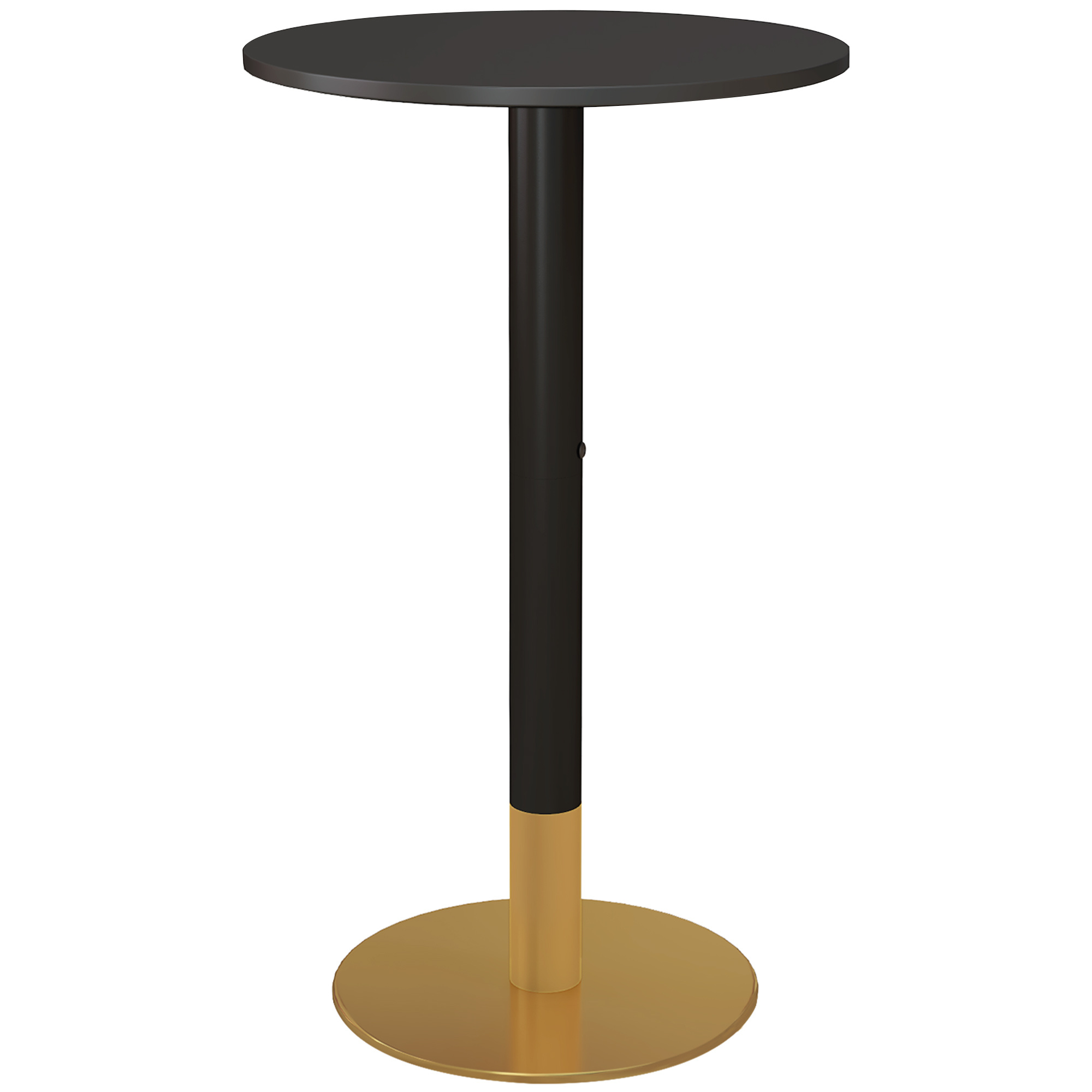Homcom Round Bar Table, Bistro Standing Dining Table, Contemporary Table With , Dimensions 60l X 60w X 102h Cm, Black